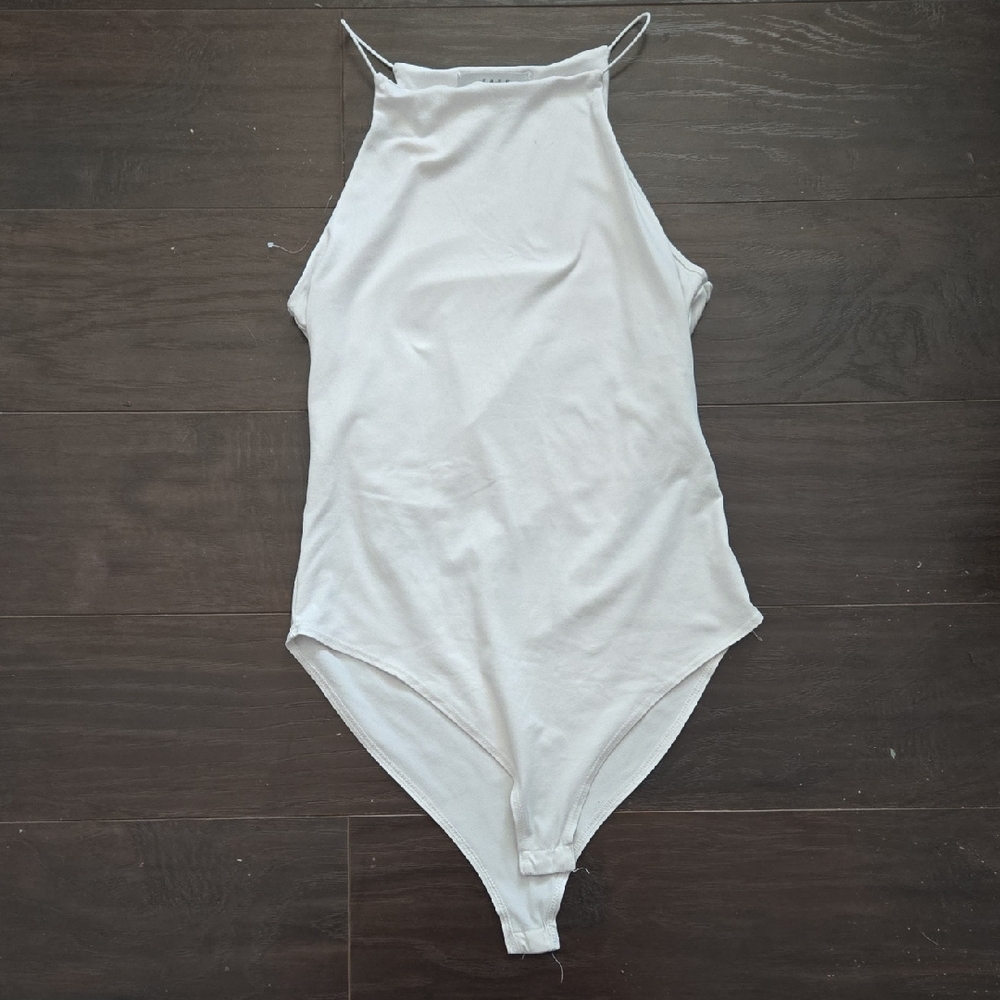 Gaze White Halter Bodysuit